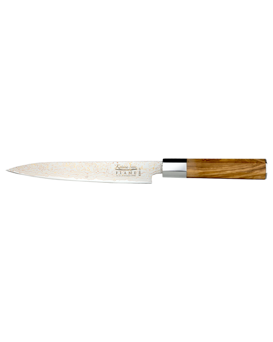 Katana Flame Carving Knife 20cm Olive Wood