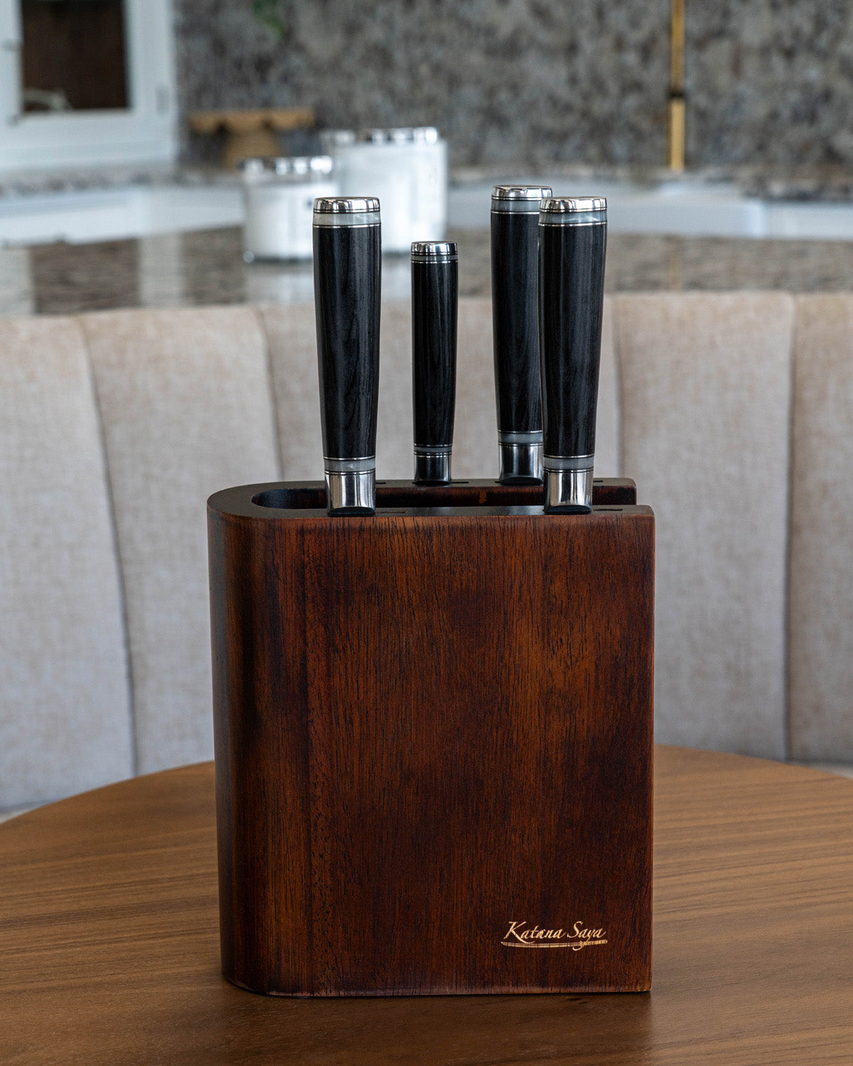 Katana Saya Pakkawood Knife Block Set 6 Pce