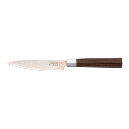 Katana Flame 12cm Utility Knife Rosewood