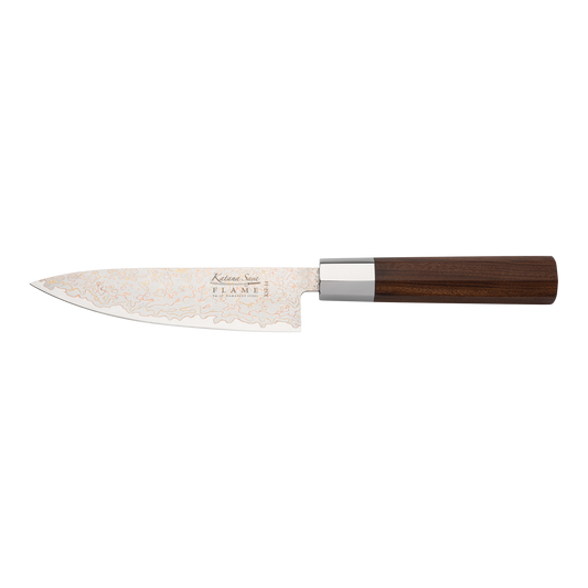 Katana Saya Flame 15cm Chef's Knife Rosewood