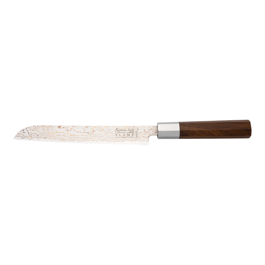 Katana Flame Bread Knife 20cm Rosewood