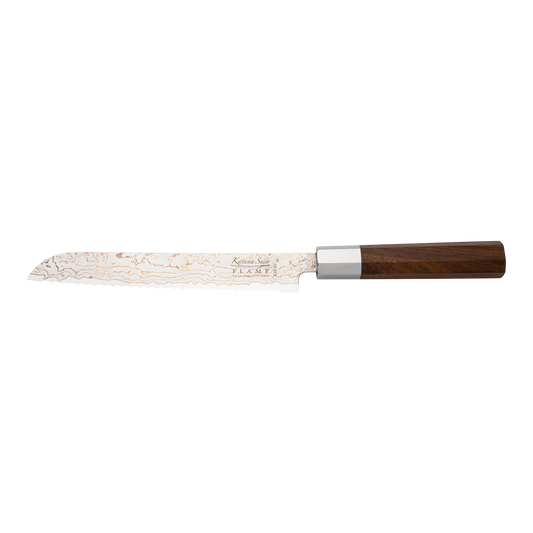 Katana Saya Flame Bread Knife 20cm Rosewood