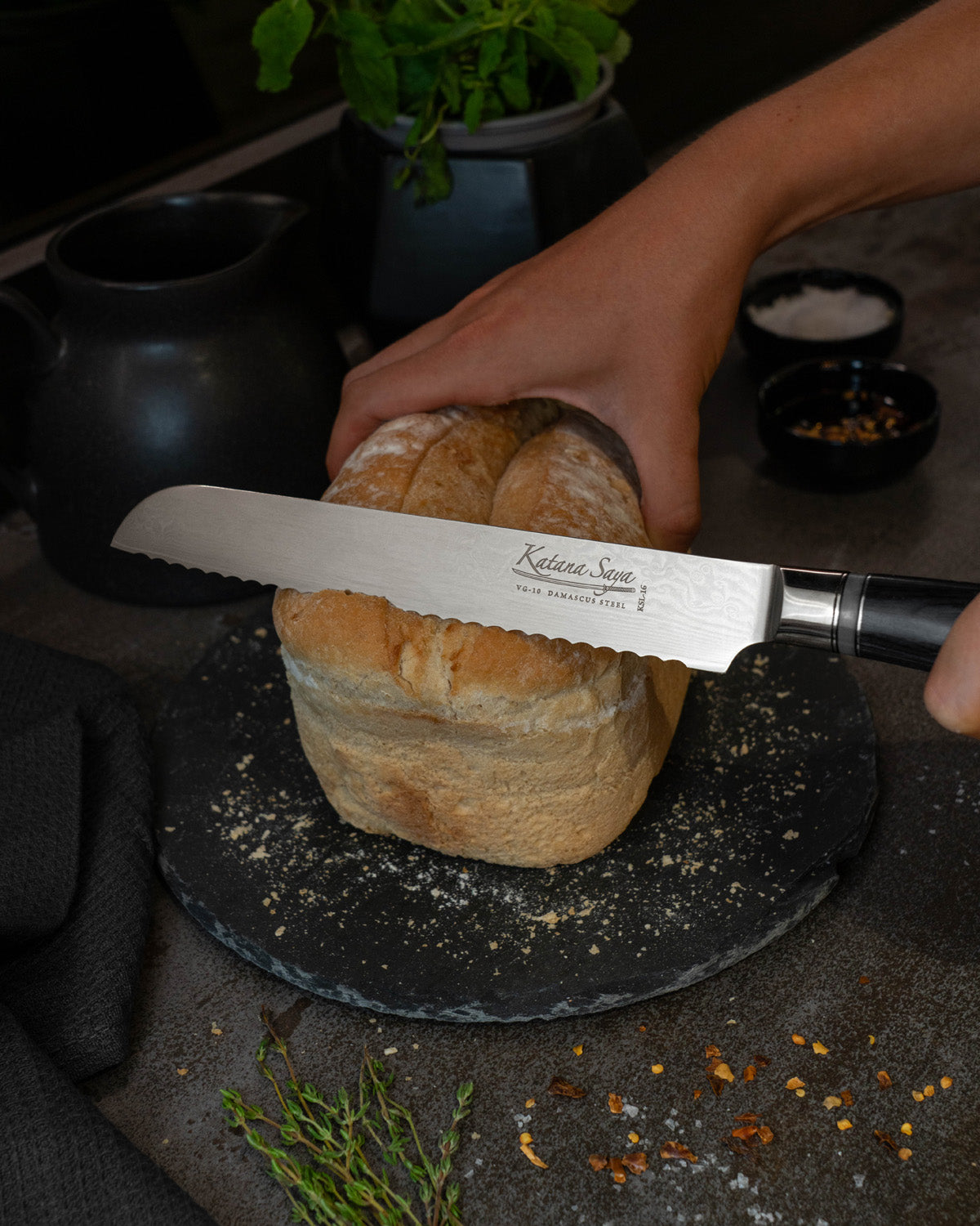 Katana Saya Pakkawood Bread Knife 20cm