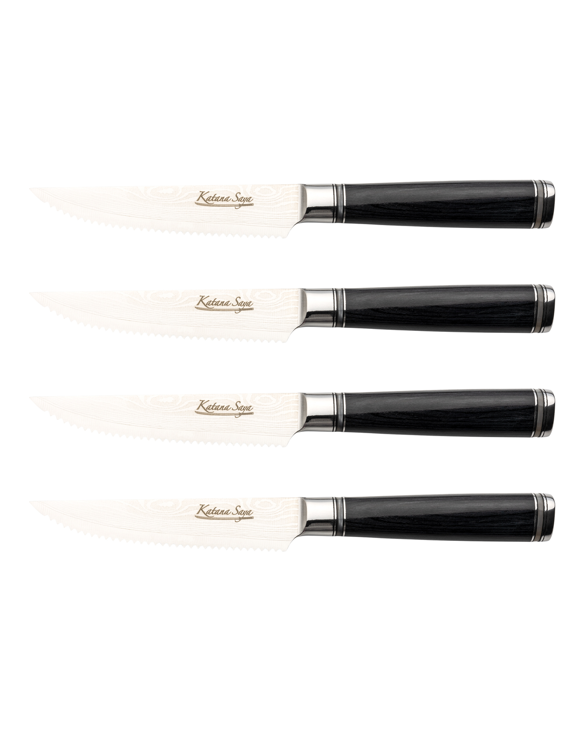 Katana Saya Pakkawood Steak Knife Set 4 Pce