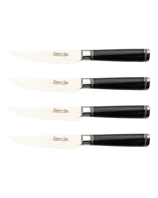 Katana Saya Pakkawood Steak Knife Set 4 Piece