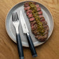 Katana Saya Pakkawood Steak Knife & Fork Set 8 Pce