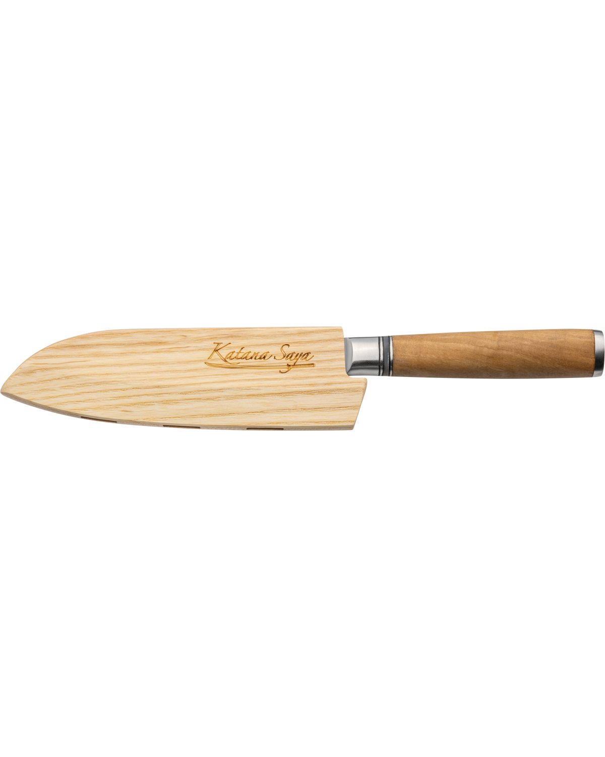 Katana Saya Olive Wood Santoku Knife 12cm