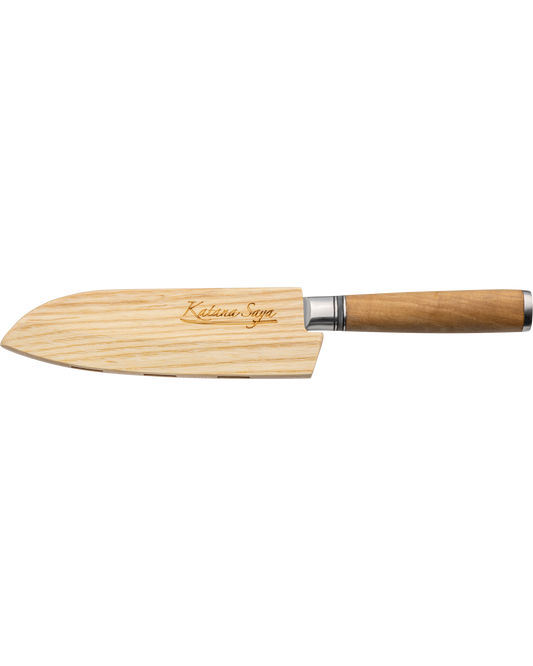 Katana Saya Olive Wood Santoku Knife 12cm