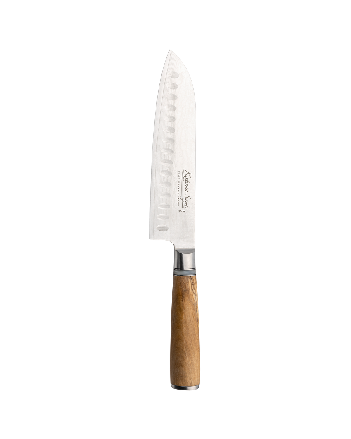 Katana Saya Olive Wood Santoku Knife 18cm