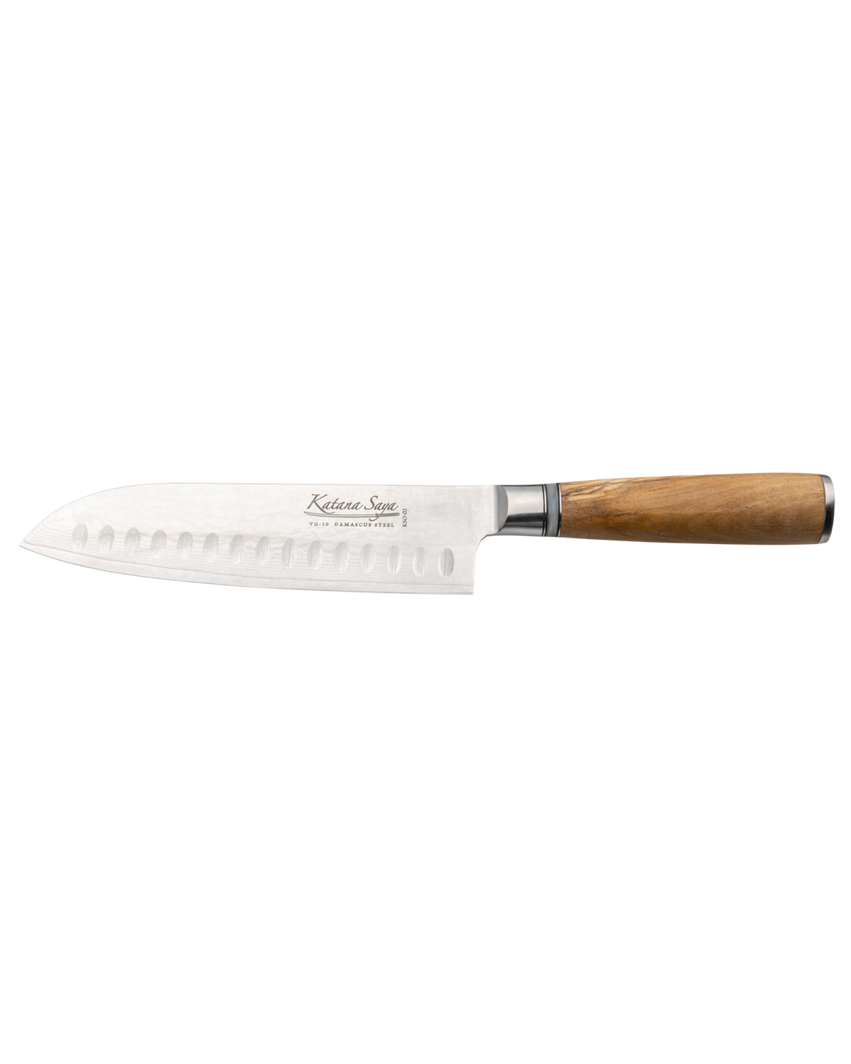 Katana Saya Olive Wood Santoku Knife 18cm