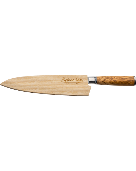 Katana Saya Olive Wood Gyuto Knife 20cm