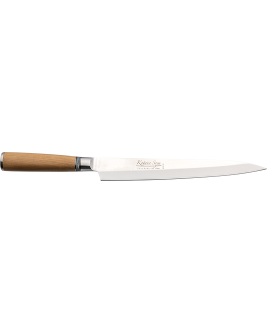 Katana Saya Olive Wood Yanagi Sashimi Knife 24cm