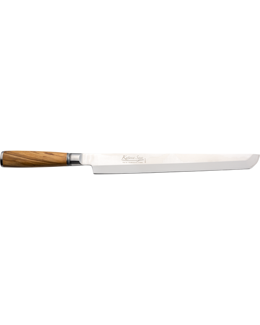 Katana Saya Olive Wood Tako Sashimi Knife 27cm