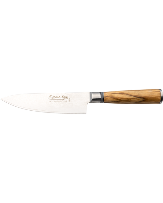 Katana Saya Olive Wood Chef Knife 15cm