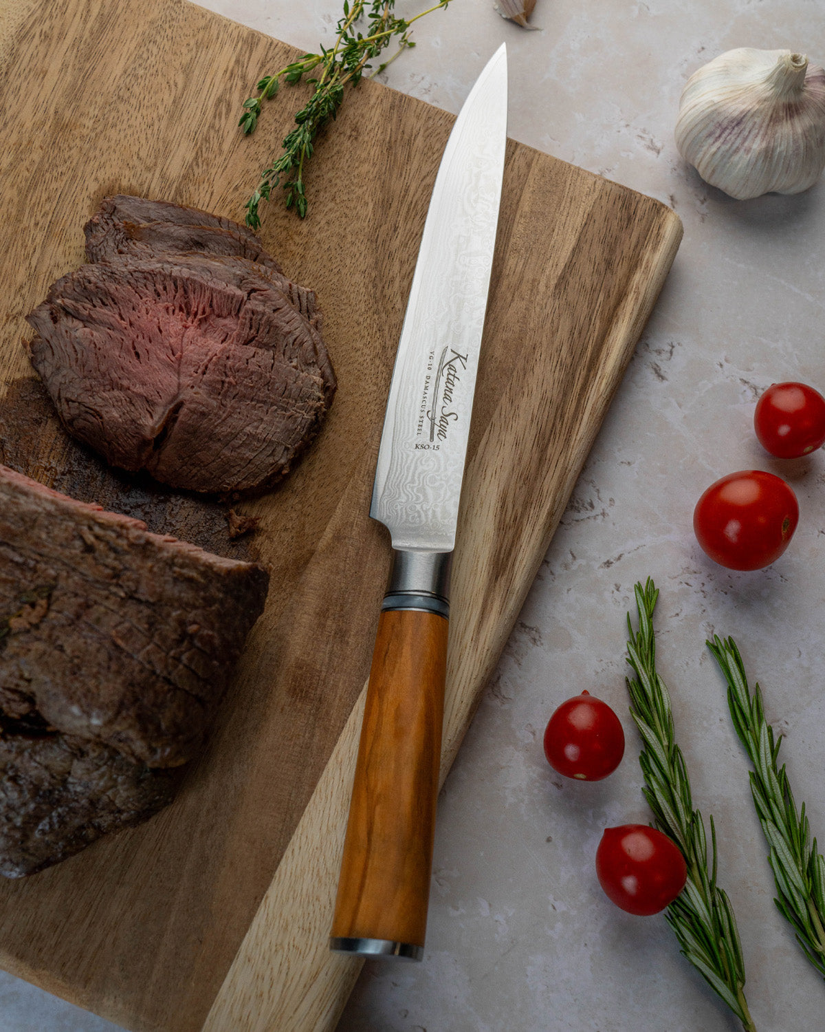 Katana Saya Olive Wood Carving Knife 20cm