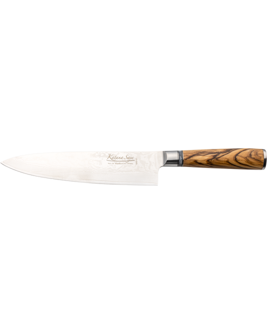 Katana Saya Olive Wood Chef Knife 20cm