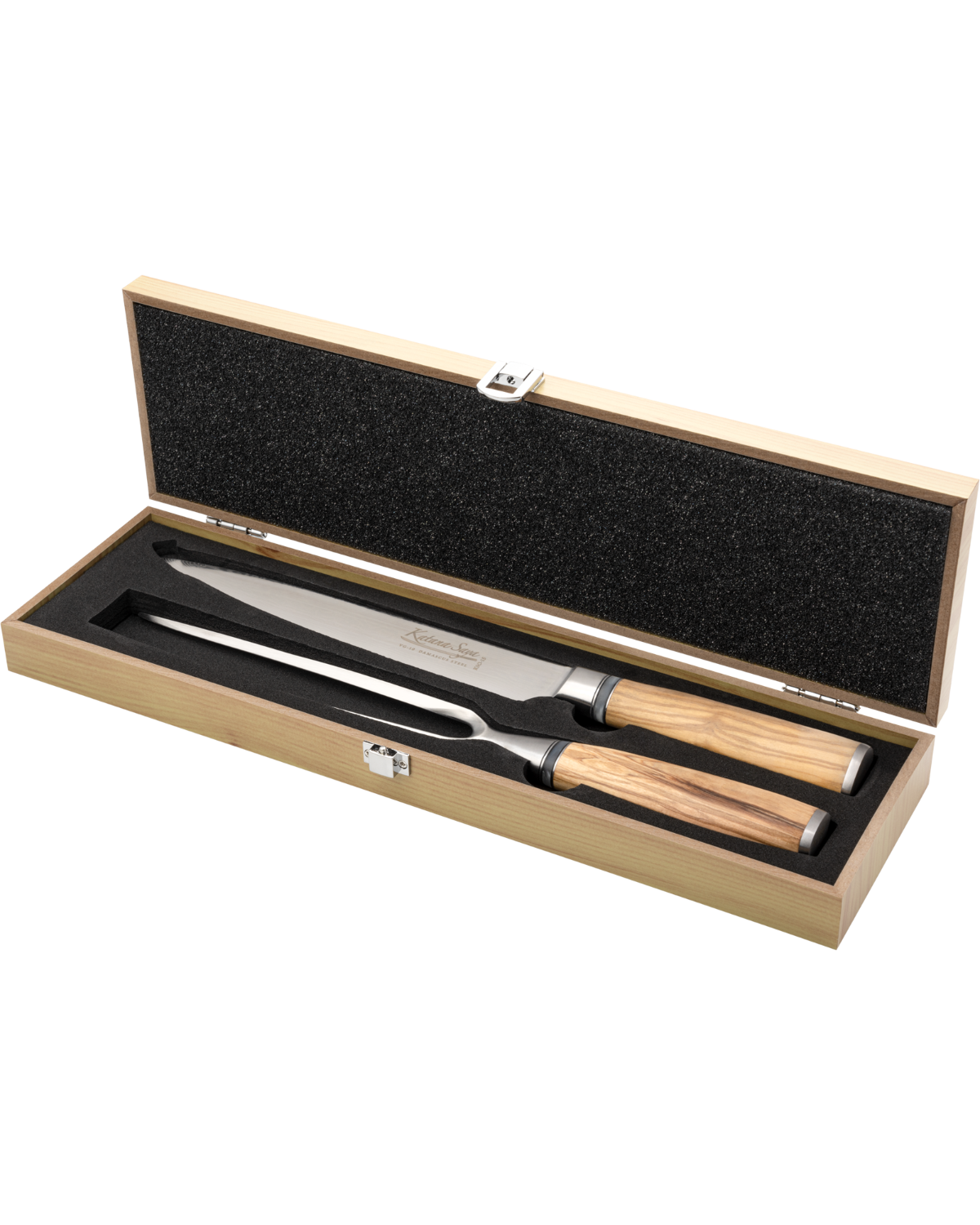 Katana Saya Olive Wood Carving Set 2 Piece