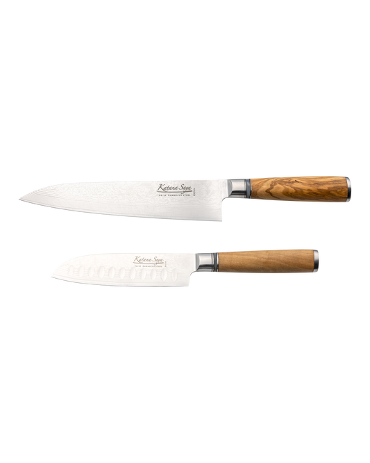 Katana Olive Wood Knife Set 2 Piece
