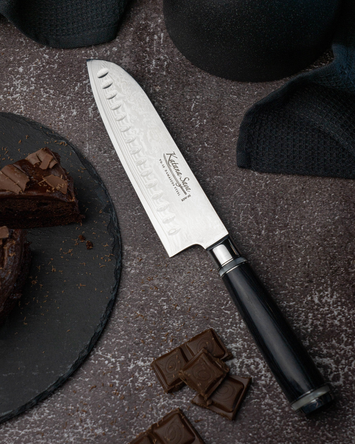 Katana Saya Pakkawood Santoku Knife 18cm