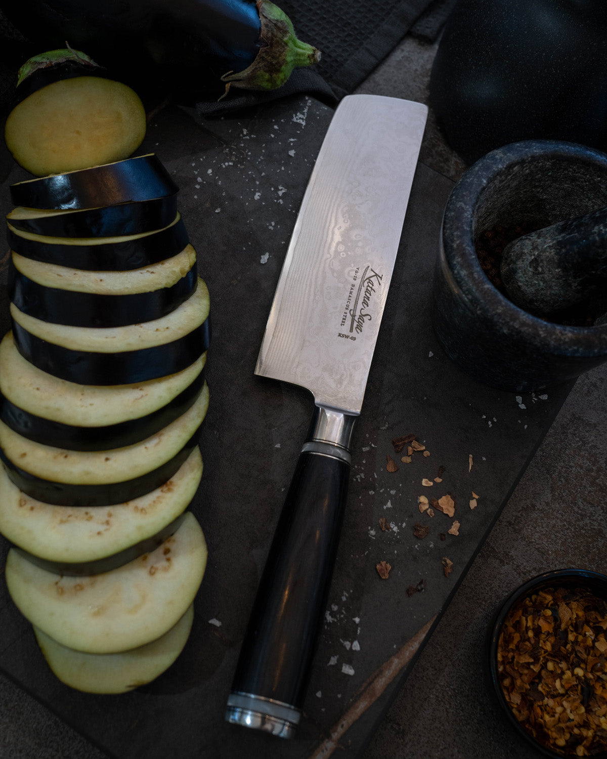 Katana Saya Pakkawood Nakiri Knife 18cm