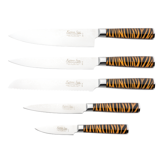Katana Saya Tiger 6 Pce Knife Block Set