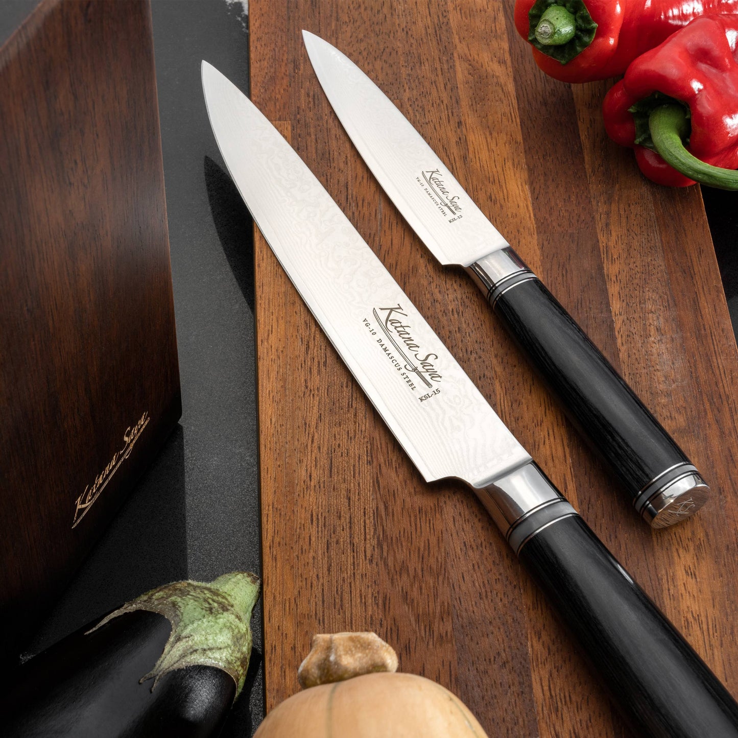 Katana Saya Pakkawood 4 Pce Steak Knife Set