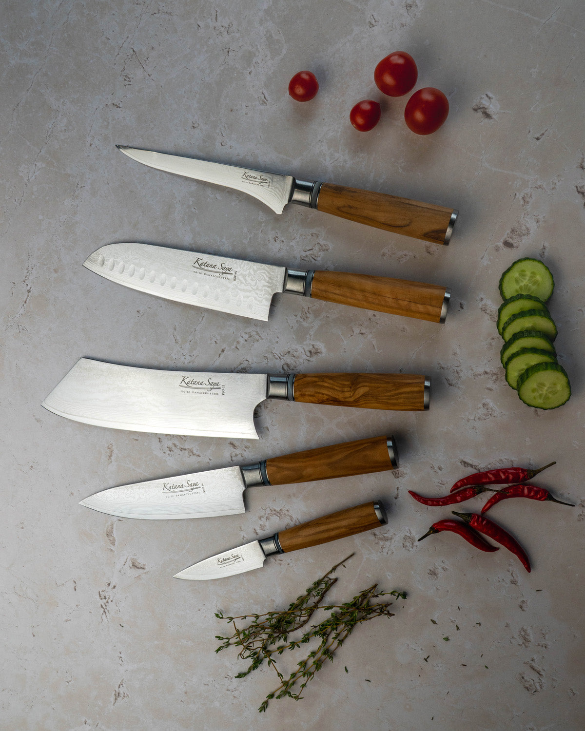 Katana Saya Olive Wood Paring Knife 9cm