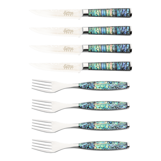 Katana Pearl 8 Pce Steak Knife & Fork Set