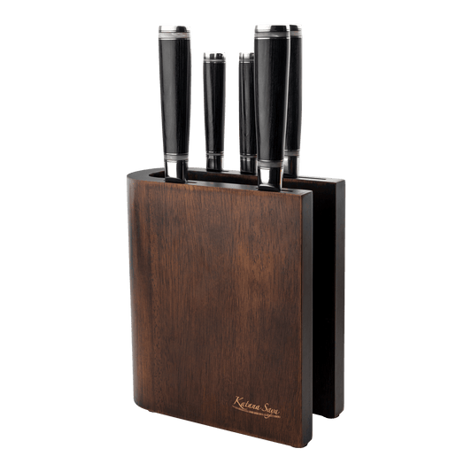 Katana Saya Pakkawood 6 Pce Knife Block Set