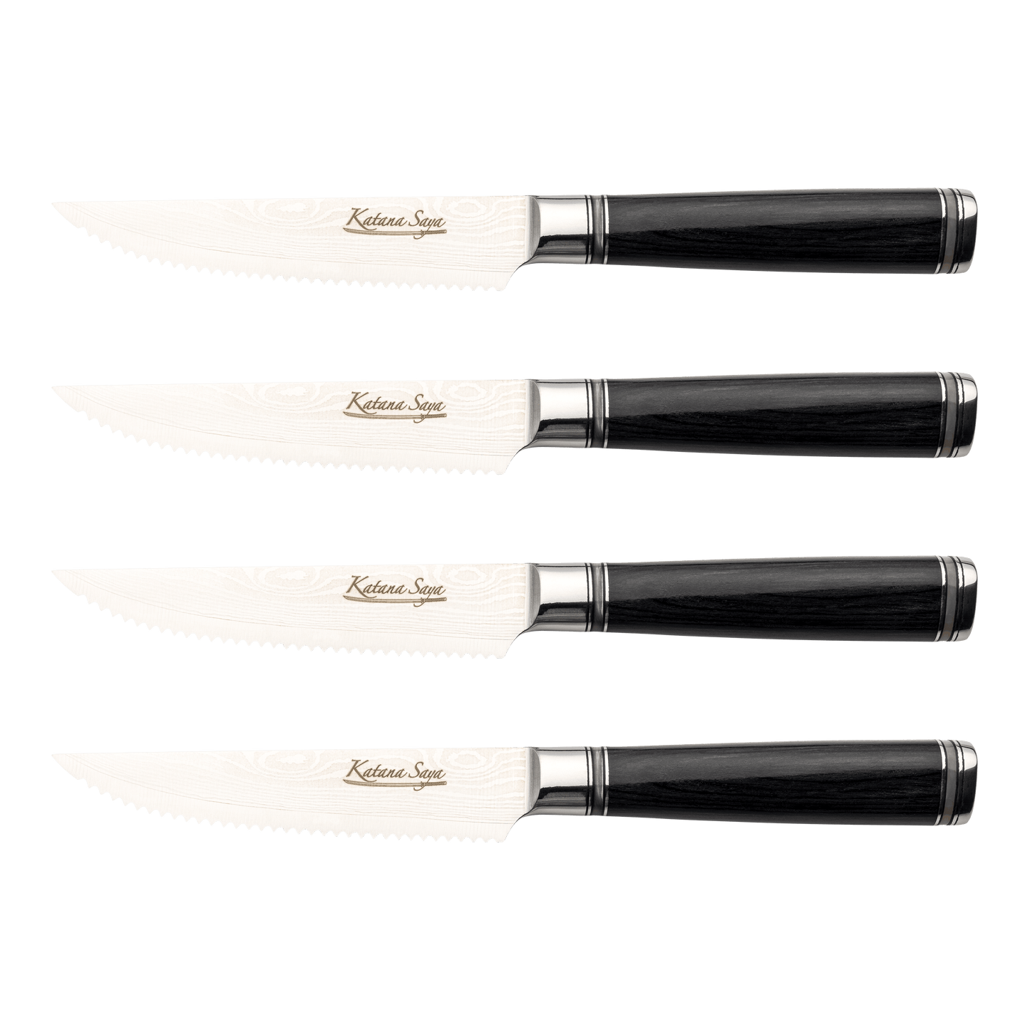 Katana Saya Pakkawood 4 Pce Steak Knife Set